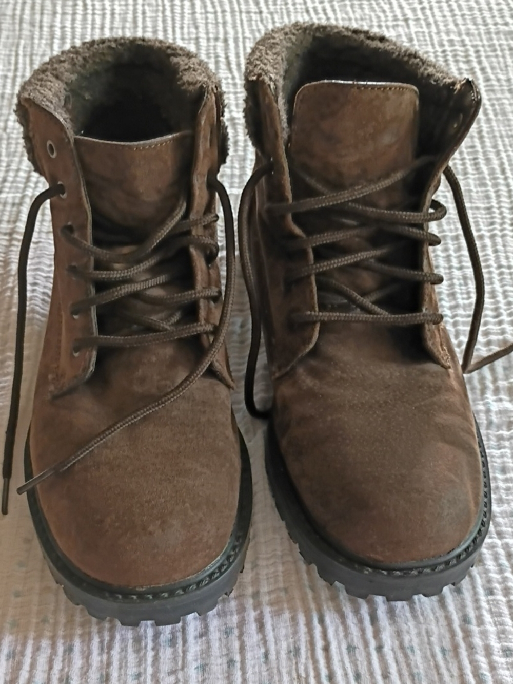 Predictions Brown Suede Lace-Up Ankle Boots Size 8